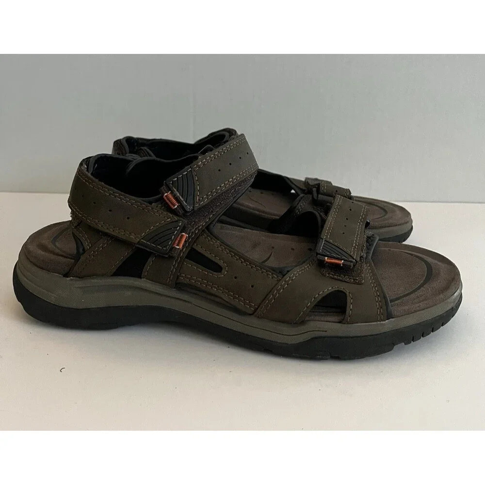 Earth Spirit Sandals Mens Brown Brett Active Strappy Faux Leather SZ US 10 EU 43